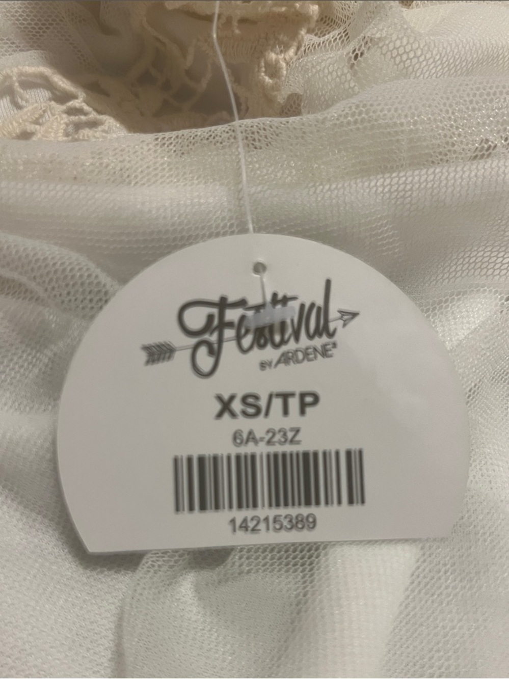 Ardene Ivory Mesh Crochet Racerback Tank Semi-Sheer Mini Dress - Picture 12 of 12